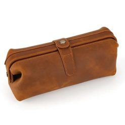 Travel Genuine Leather Makeup Bag